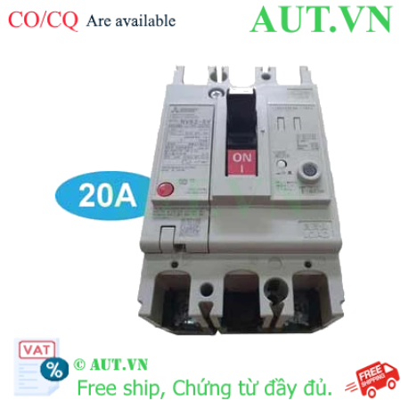 Ảnh của CB chống giật Mitsubishi NV63-SV 2P 20A 15kA 30mA
