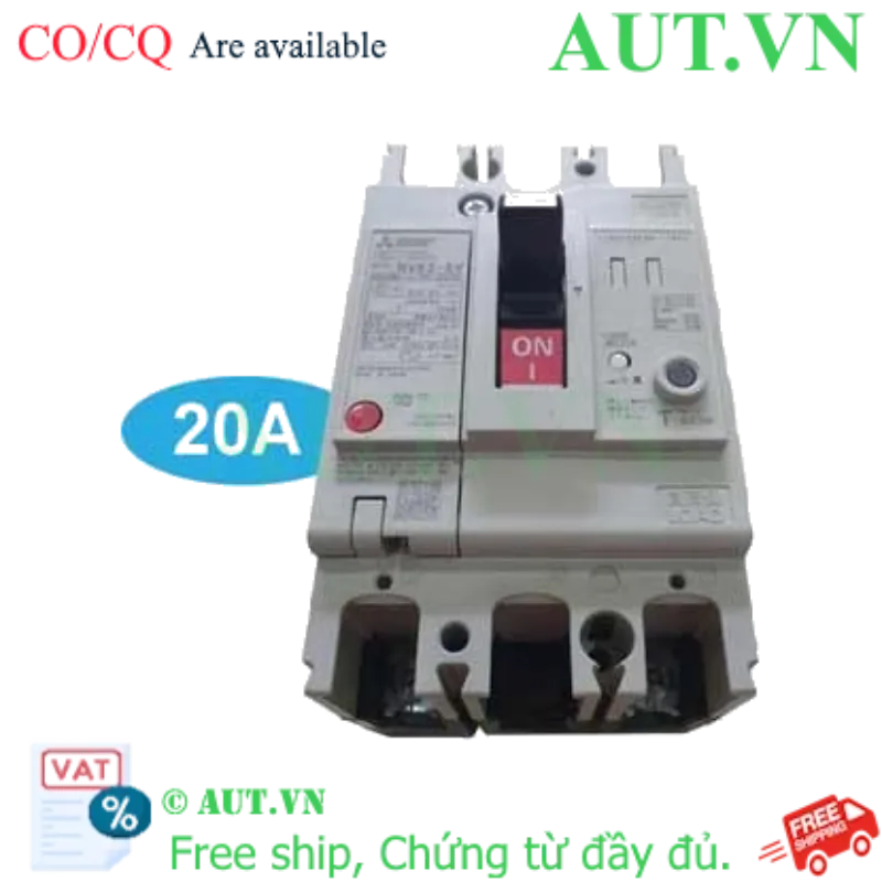 Ảnh của CB chống giật Mitsubishi NV63-SV 2P 20A 15kA 30mA