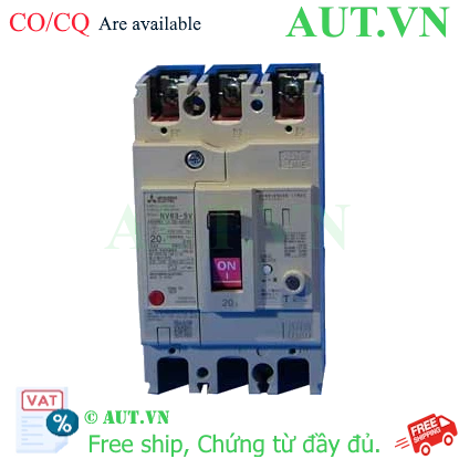 Ảnh của CB chống giật Mitsubishi NV63-SV 3P 20A 7.5kA 30mA