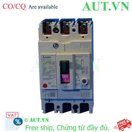 Ảnh của CB chống giật Mitsubishi NV63-SV 3P 20A 7.5kA 30mA