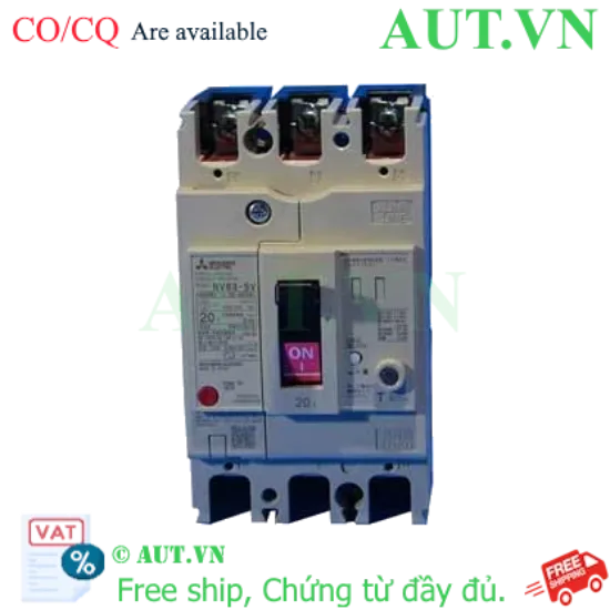 Ảnh của CB chống giật Mitsubishi NV63-SV 3P 20A 7.5kA 30mA