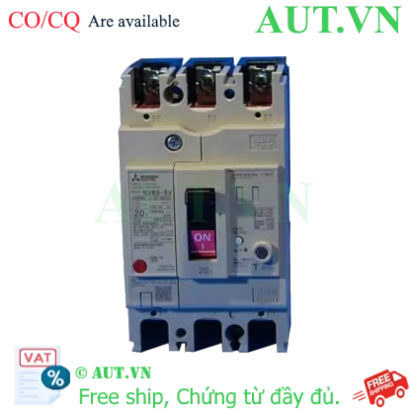 Ảnh của CB chống giật Mitsubishi NV63-SV 3P 20A 7.5kA 30mA