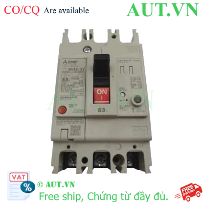 Ảnh của CB chống giật Mitsubishi NV63-SV 3P 63A 7.5kA 30mA