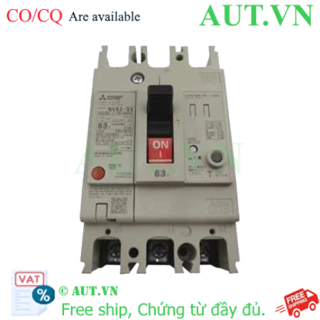 Ảnh của CB chống giật Mitsubishi NV63-SV 3P 63A 7.5kA 30mA