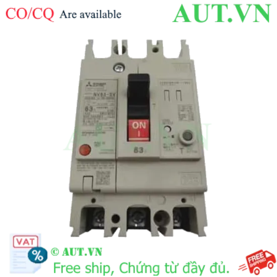 Ảnh của CB chống giật Mitsubishi NV63-SV 3P 63A 7.5kA 30mA