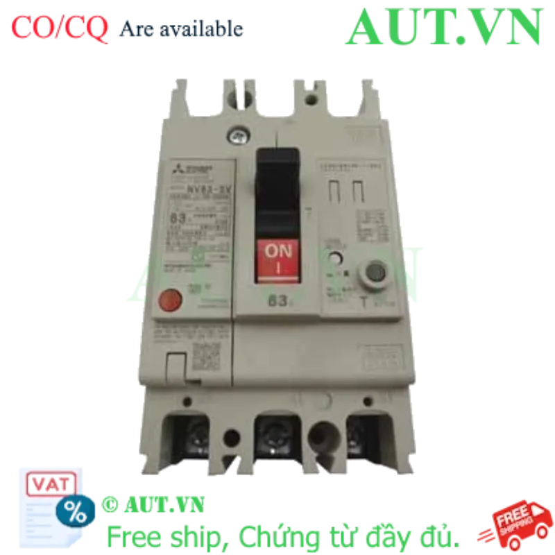Ảnh của CB chống giật Mitsubishi NV63-SV 3P 63A 7.5kA 30mA