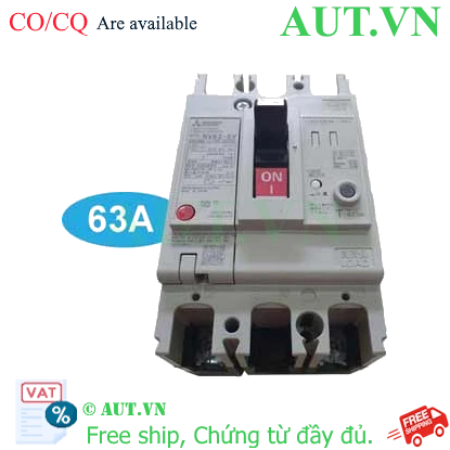 Ảnh của CB chống giật Mitsubishi NV63-SV 2P 63A 15kA 30mA