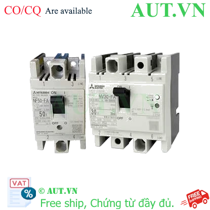 Ảnh của CB chống giật Mitsubishi NV30-FA 3P 20A 100-200V 30MA W