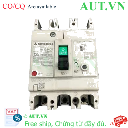 Ảnh của CB chống giật Mitsubishi NV125-CV 3P 125A 10kA 1.2.500mA TD