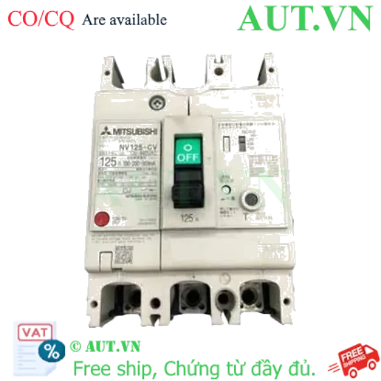 Ảnh của CB chống giật Mitsubishi NV125-CV 3P 125A 10kA 1.2.500mA TD