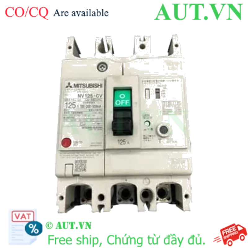 Ảnh của CB chống giật Mitsubishi NV125-CV 3P 125A 10kA 1.2.500mA TD