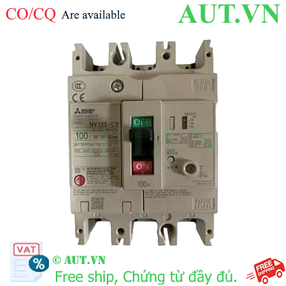 Ảnh của CB chống giật Mitsubishi NV125-CV 3P 100A 10kA 1.2.500mA