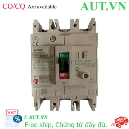 Ảnh của CB chống giật Mitsubishi NV125-CV 3P 100A 10kA 1.2.500mA