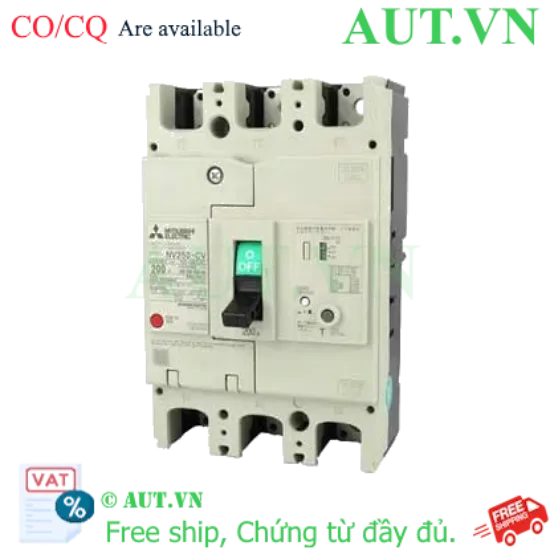 Ảnh của CB chống giật Mitsubishi NV250-CV 3P 200A 25kA 1.2.500mA