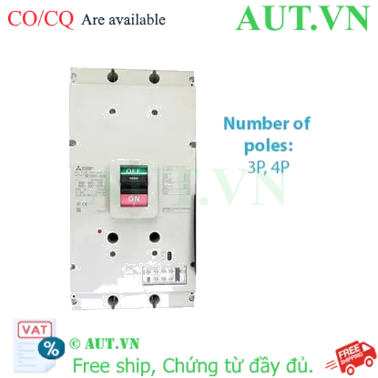 Ảnh của MCCB Mitsubishi NF1000-SEW 4P 1000A 85KA