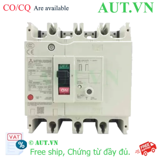 Ảnh của CB chống giật Mitsubishi NV125-SV 4P 40A 30kA 1.2.500mA TD