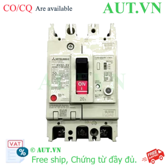 Ảnh của CB chống giật Mitsubishi NV32-SV 3P 20A 5kA 1.2.500mA