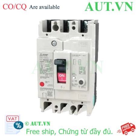 Ảnh của CB chống giật Mitsubishi NV32-SV 3P 30A 5kA 1.2.500mA