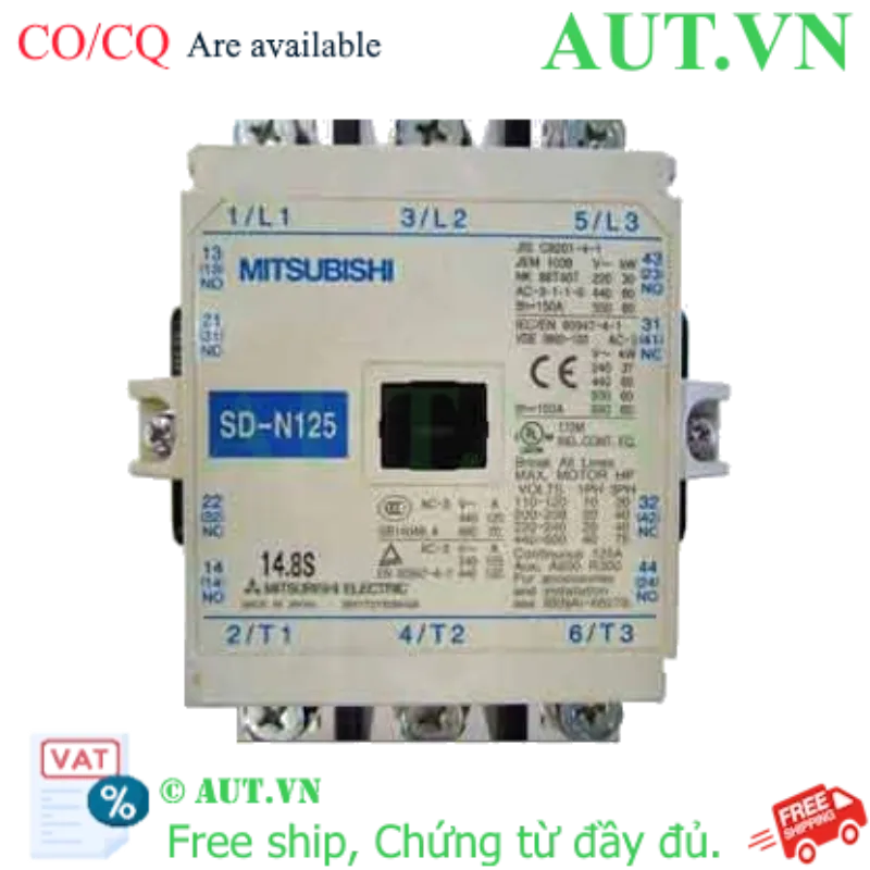 Ảnh của Contactor Mitsubishi SD-N125 DC200V 2a2b