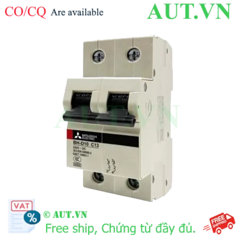 Ảnh của MCB Mitsubishi BH-D10 2P 13A 10kA C DC