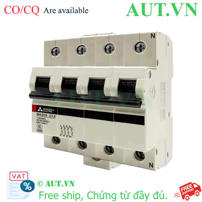 Ảnh của MCB Mitsubishi BH-D10 4P 1.6A 10kA C N
