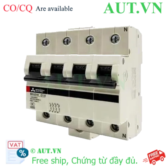 Ảnh của MCB Mitsubishi BH-D10 4P 1.6A 10kA C N