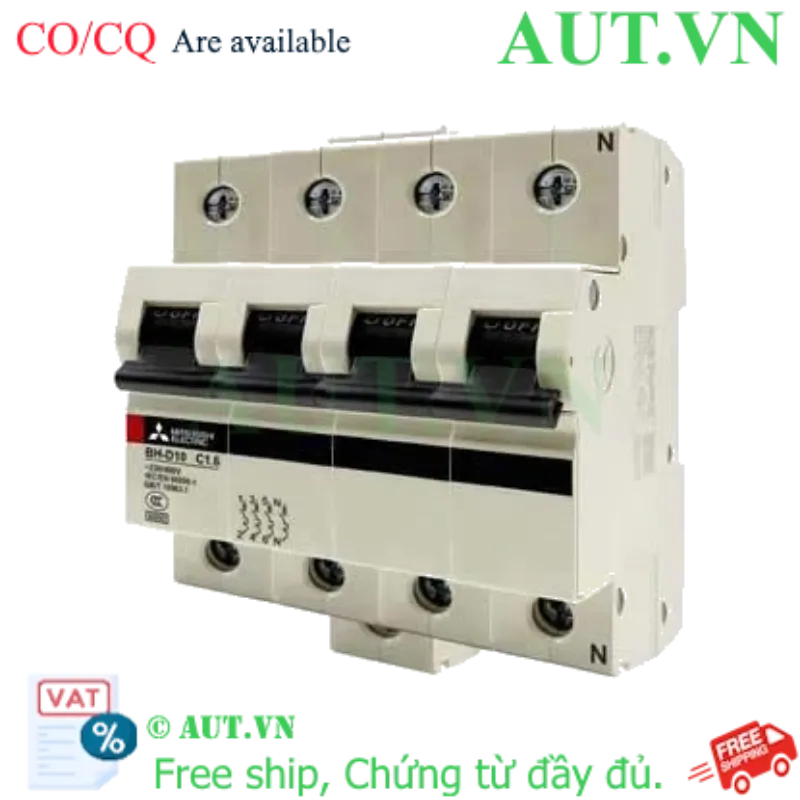 Ảnh của MCB Mitsubishi BH-D10 4P 1.6A 10kA C N