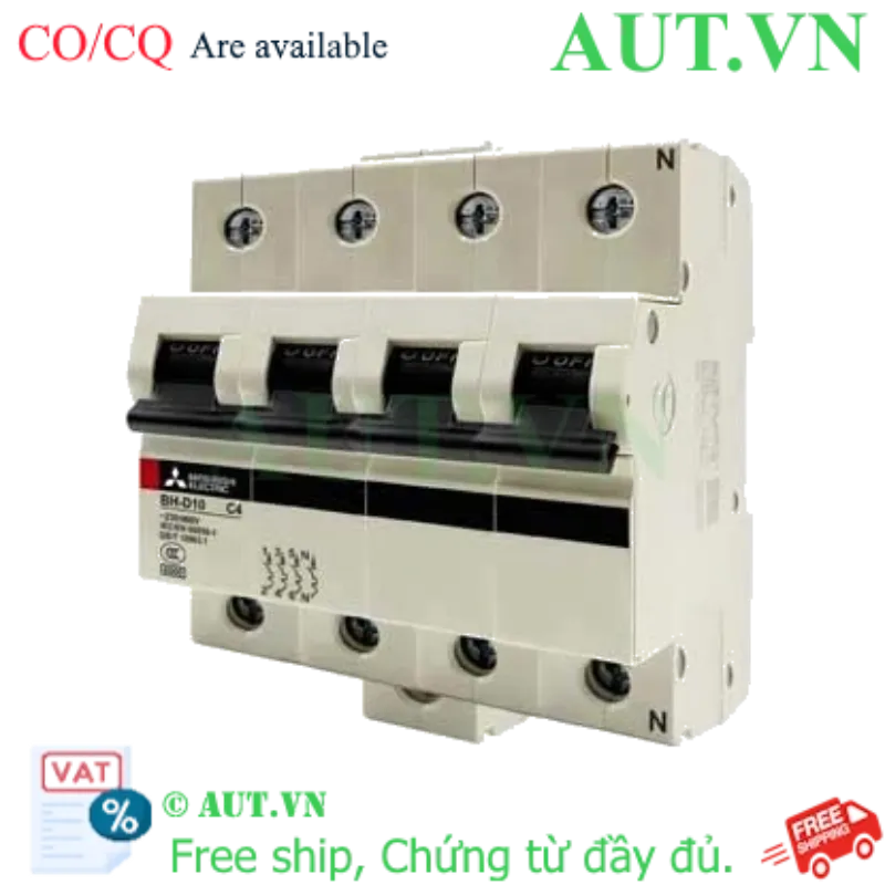 Ảnh của MCB Mitsubishi BH-D10 4P 4A 10kA C N