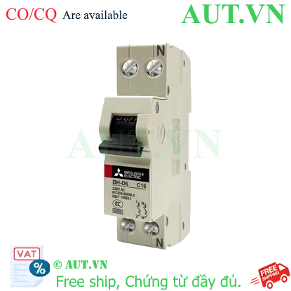 Ảnh của MCB Mitsubishi BH-D6 1PN 16A 6kA C N