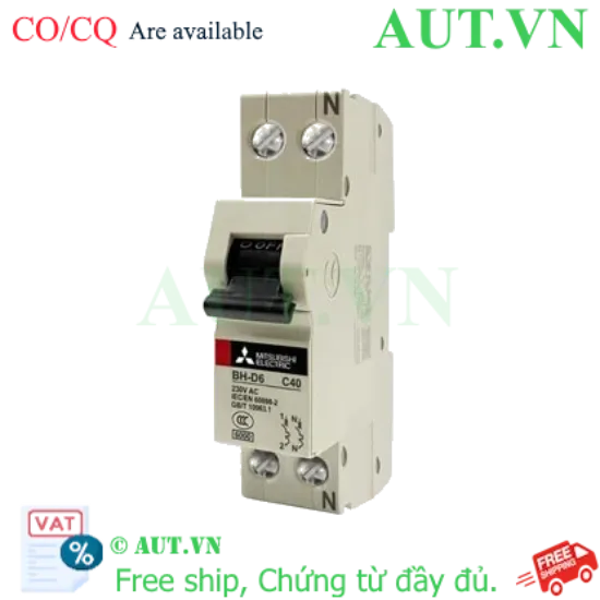 Ảnh của MCB Mitsubishi BH-D6 1PN 40A 6kA C N