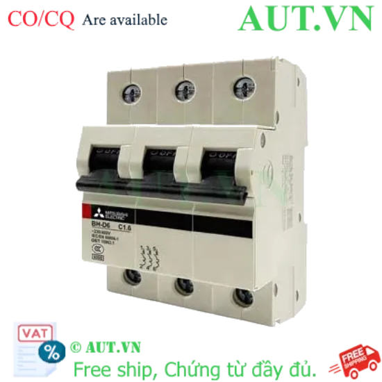 Ảnh của MCB Mitsubishi BH-D6 3P 1.6A 6kA C N