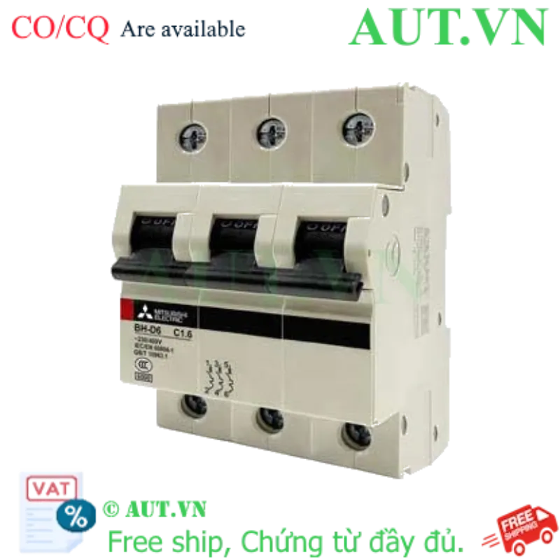 Ảnh của MCB Mitsubishi BH-D6 3P 1.6A 6kA C N
