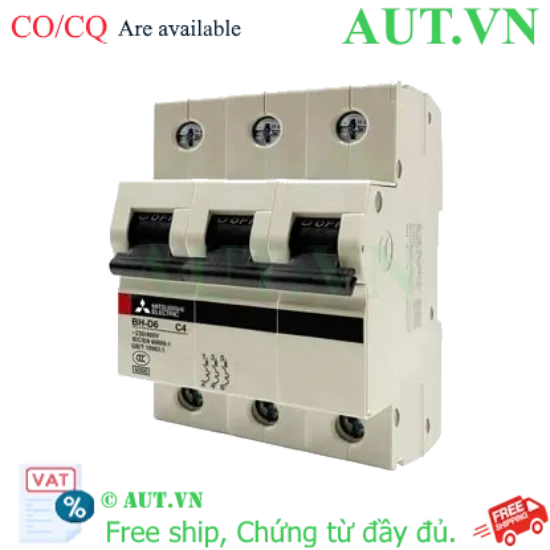 Ảnh của MCB Mitsubishi BH-D6 3P 4A 6kA C N