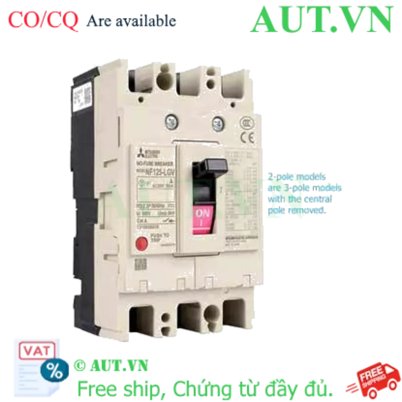 Ảnh của MCCB Mitsubishi NF125-LGV 2P 90-125A 90KA