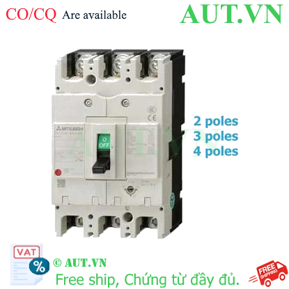 Ảnh của MCCB Mitsubishi NF160-HGV 2P 125-160A 100KA