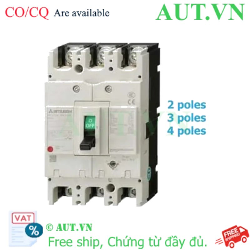 Ảnh của MCCB Mitsubishi NF160-HGV 2P 125-160A 100KA