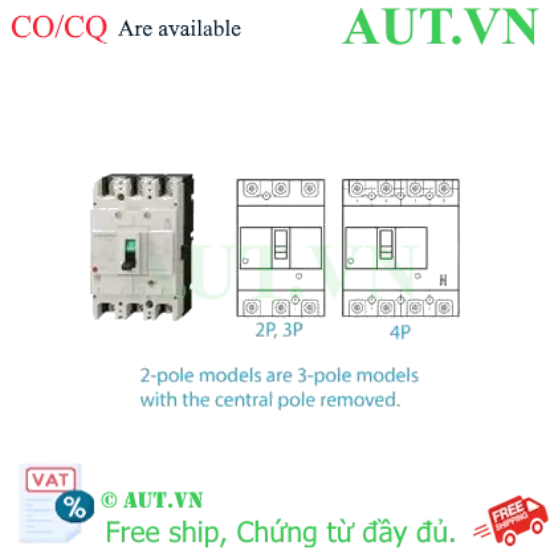 Ảnh của MCCB Mitsubishi NF160-LGV 4P 125-160A 50KA