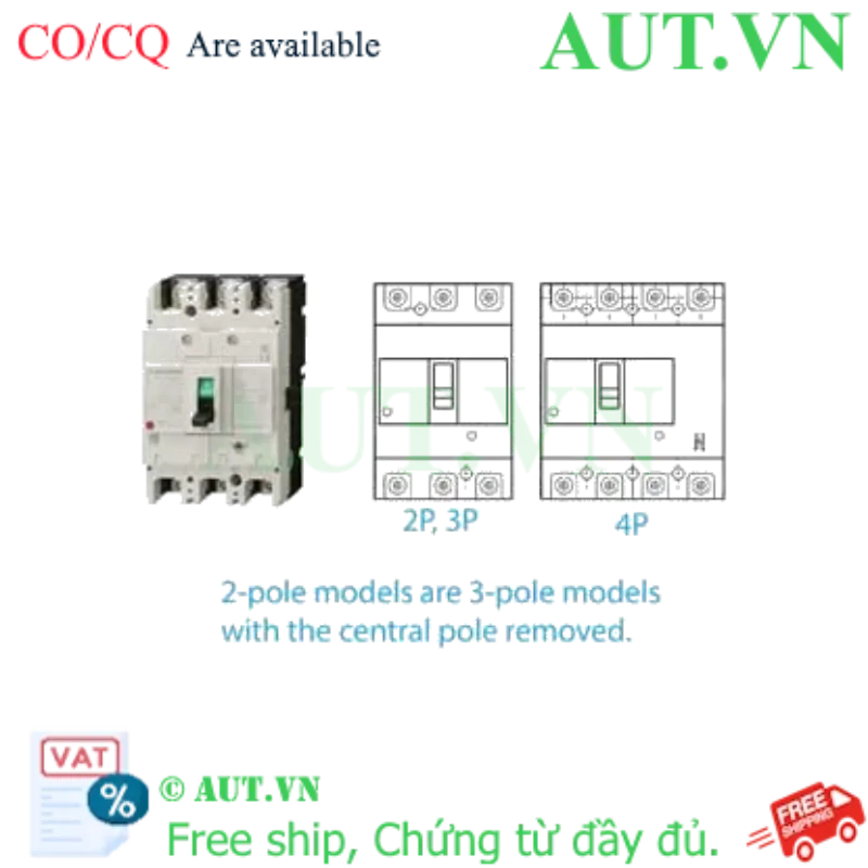 Ảnh của MCCB Mitsubishi NF160-LGV 4P 125-160A 50KA
