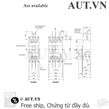 Ảnh của MCCB Mitsubishi NF630-HEW 4P 630A 70kA