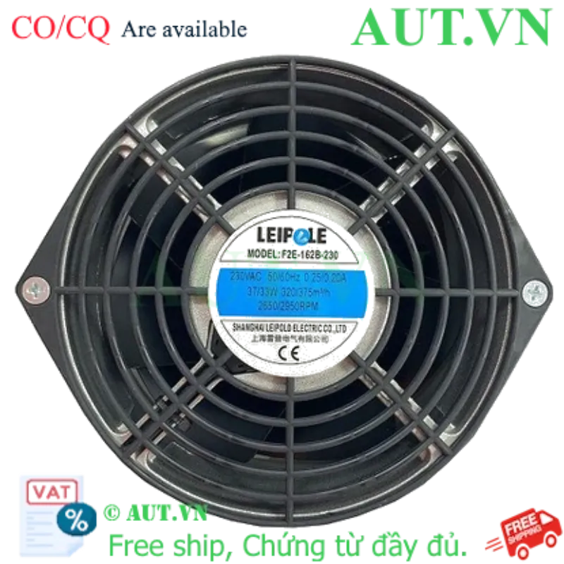 Ảnh của Quạt Tủ Điện Leipole F2E-162B-230: 230VAC, 265m³/h, Bạc Đạn Kép Siêu Bền | AUT VN