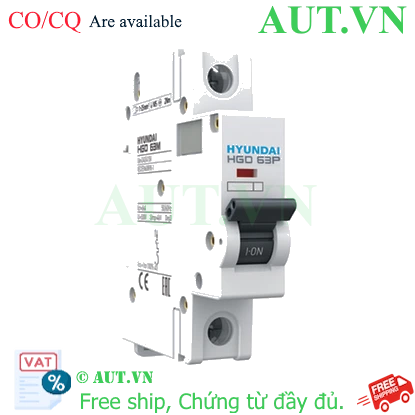 Ảnh của MCB Hyundai HGD63P 1P 10A 10kA