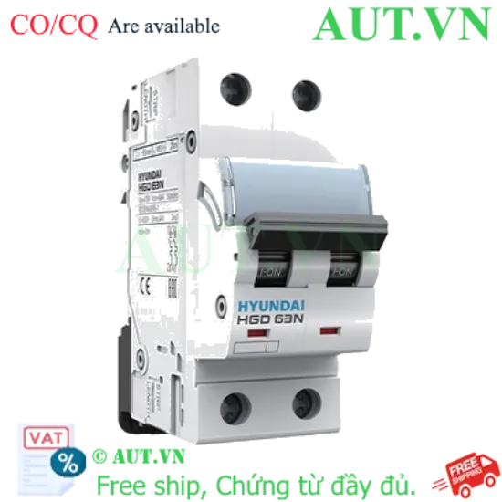 Ảnh của MCB Hyundai HGD63N 2P 10A 6kA