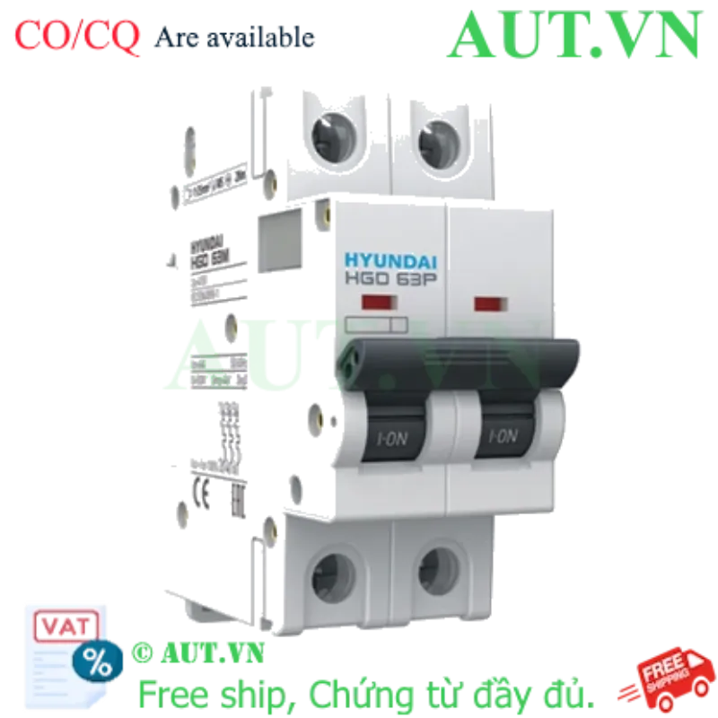 Ảnh của MCB Hyundai HGD63P 2P 25A 10kA
