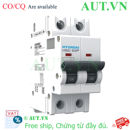 Ảnh của MCB Hyundai HGD63P 2P 6A 10kA
