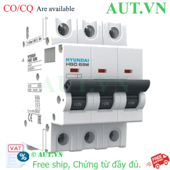 Ảnh của MCB Hyundai HGD63M 3P 6A 6kA