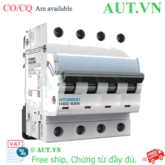 Ảnh của MCB Hyundai HGD63N 4P 25A 6kA