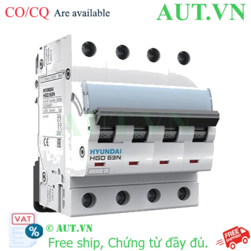 Ảnh của MCB Hyundai HGD63N 4P 25A 6kA