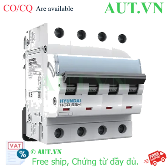 Ảnh của MCB Hyundai HGD63H 4P 6A 10kA
