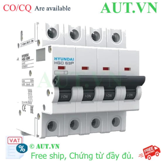 Ảnh của MCB Hyundai HGD63P 4P 40A 10kA