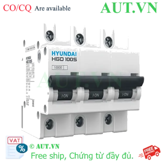 Ảnh của MCB Hyundai HGD100S 3P 100A 10kA